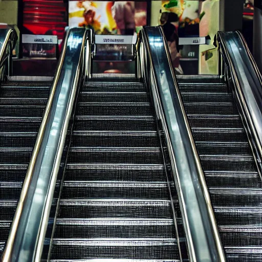 Prompt: a jar of mayonnaise on an escalator, close - up, photorealistic, 8 k