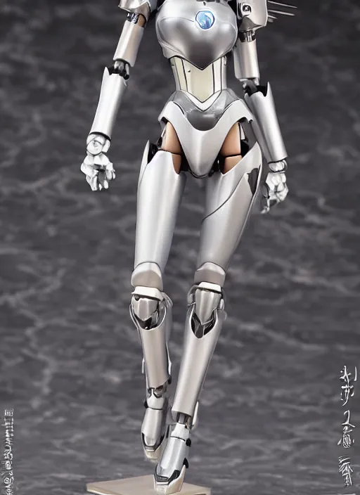 Image similar to Girl in mecha cyber Armor, portrait of the action figure of a girl, with bare legs，in the style of Kotobukiya ，anime figure