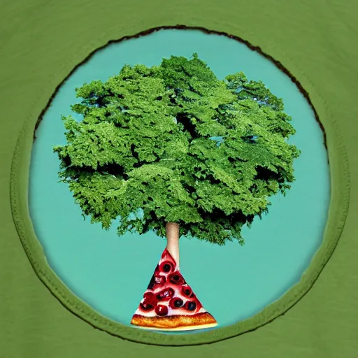 Image similar to tree pizza in a good place