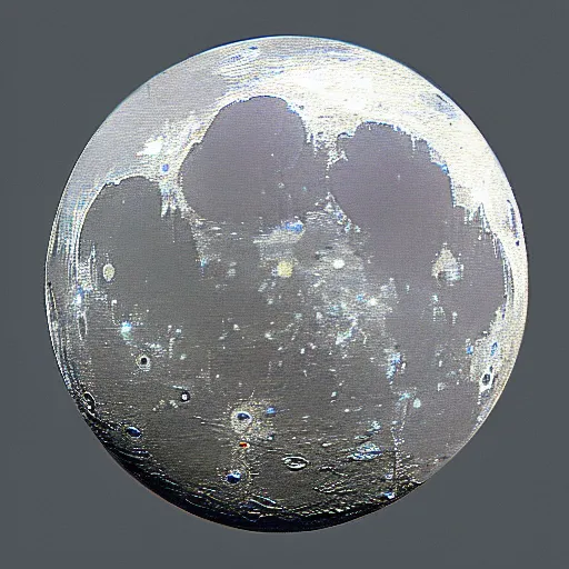 Image similar to photo of resin toy grey moon face with craters