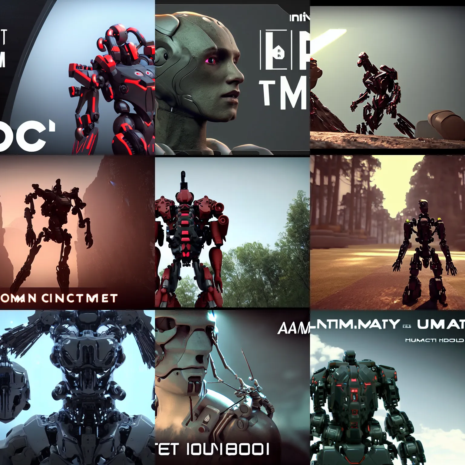 Prompt: cinematic still in adam | unity, unity demo video, humanoid mech,