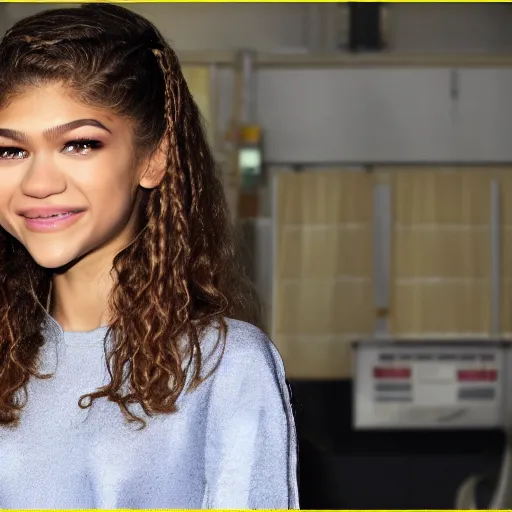 Prompt: Zendaya as spiderman without mask, spiderman movie still