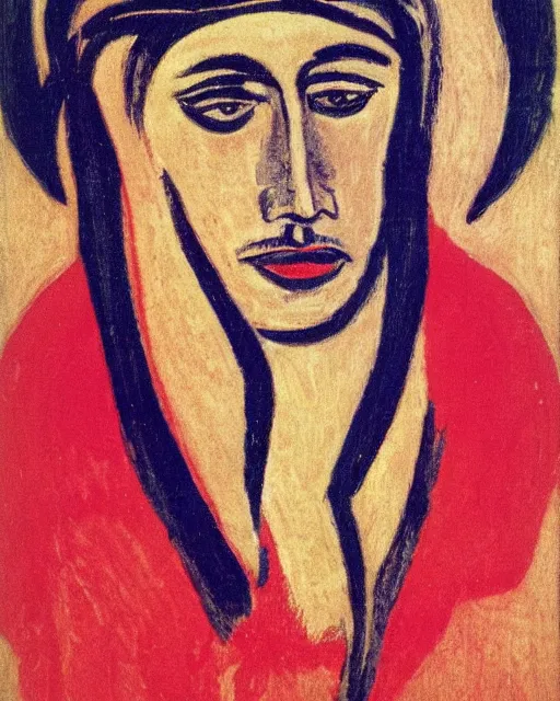 Image similar to God. Portrait by Ernst Kirchner.