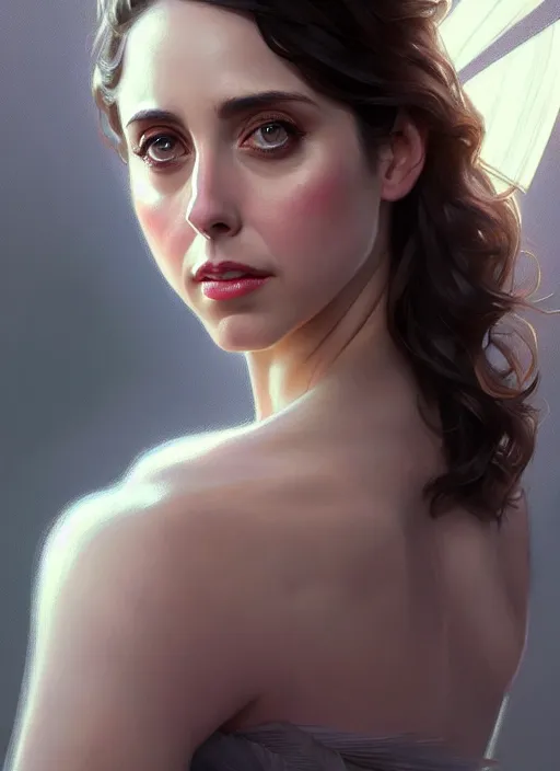 Image similar to ultra realistic illustration, handsome alison brie. intricate, elegant, highly detailed, digital painting, artstation, concept art, smooth, sharp focus, illustration, art by artgerm and greg rutkowski and alphonse mucha and wlop