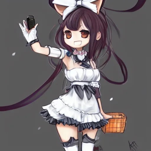 Image similar to a transhuman fox fursona wearing a maid outfit, highly detailed, by kawacy, trending on artstation, furry art