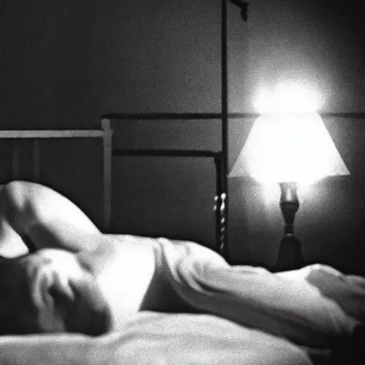 Image similar to movie still of a sleep paralysis, cinematic composition, cinematic light, criterion collection, by edgar allan poe