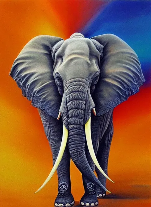 Prompt: portrait of ethereal elephant in indian flag colors, intricate detail, ornate, conceptual art, soft light, dynamic, art by artgerm