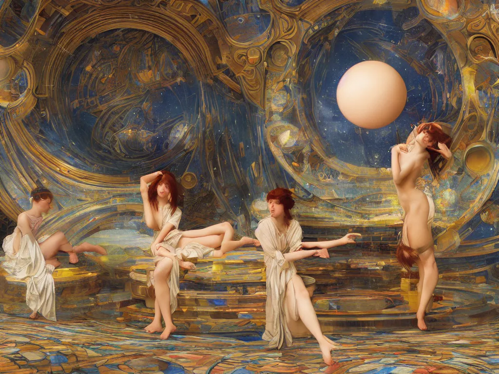 Prompt: the universe is a spheroid region 7 0 5 meters in diameter, sunlight study, art nouveau, by john william waterhouse and ( ( jan davidz de heem ) ) and ( ( ( ( lisa frank ) ) ) ), 8 k, sharp focus, octane render