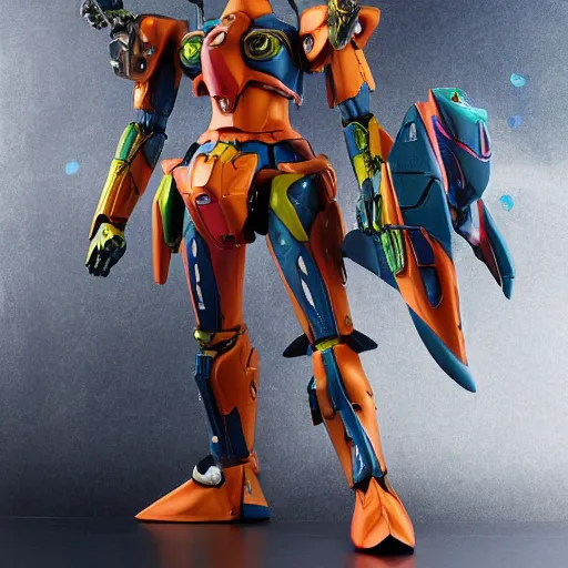 Image similar to futuristic nymphaea mecha waterlily upper body, sepals forming helmet, floral details, nymphaea, 8 k hd resolution, barbatos gundam with floral inlay, bandai box art, star wars, tristan eaton, makoto kobayashi, frank gehry, raymond swanland