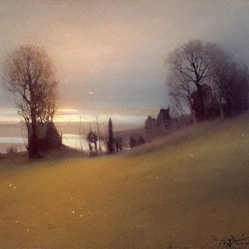 Image similar to painting by aleksey savrasov