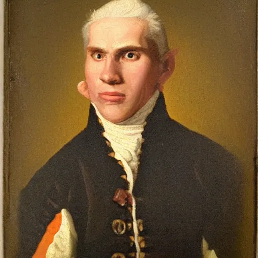 Image similar to An 18th century oil painting of Jerma985, portrait of Jerma985, grainy, realistic, very realistic, hyperrealistic, highly detailed, very detailed, extremely detailed, very neat, very epic, very cool, detailed, trending on artstation