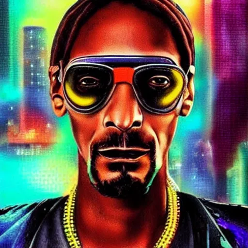 Image similar to cyberpunk snoop dogg