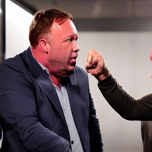 Image similar to alex jones fighting alex jones