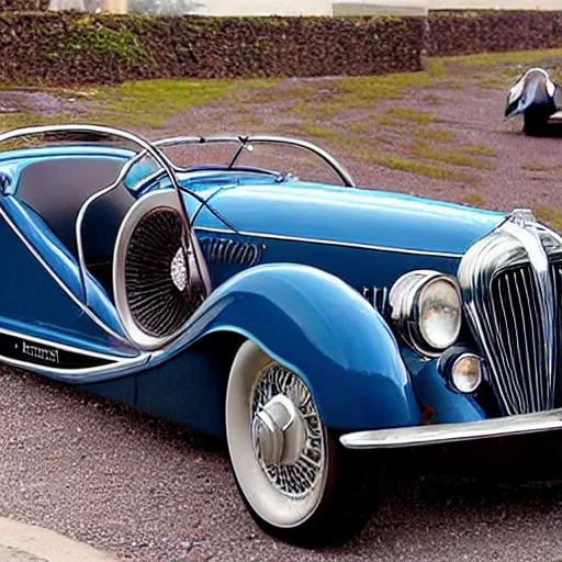 Prompt: award-winning, art deco, delahaye, concept art