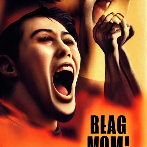 Image similar to a young man screaming movie poster