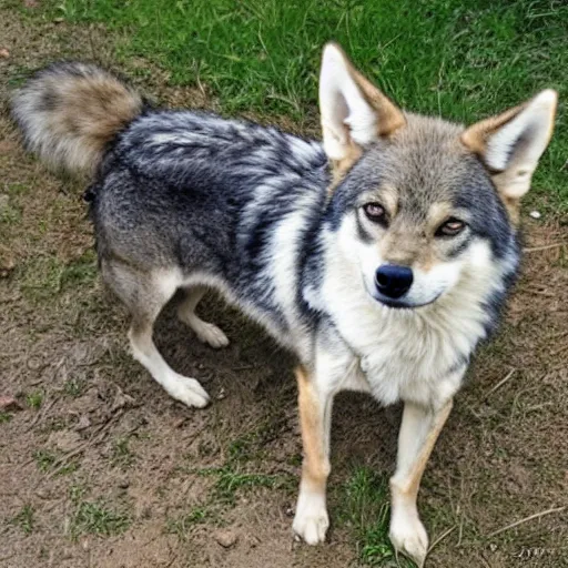 Image similar to a wolf and chihuahua hybrid