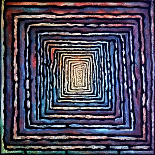 Image similar to dark cavern labyrinth, in the style of oilpainting