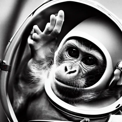 Prompt: high quality photo of a monkey astronaut