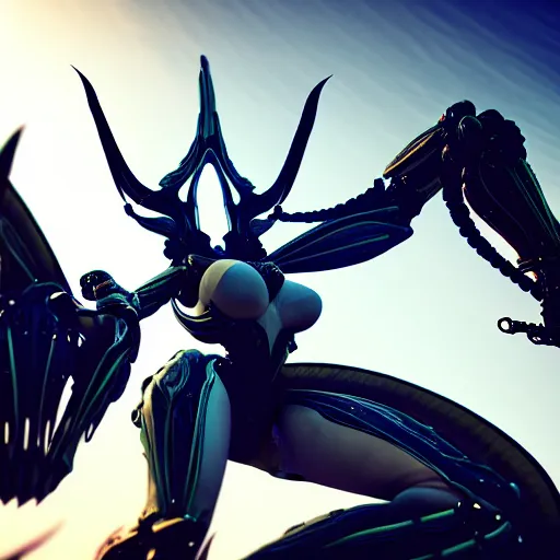 Image similar to highly detailed giantess shot, looking up at a giant 500 foot tall beautiful stunning saryn prime female warframe, as a stunning anthropomorphic robot female dragon, looming over you, walking toward you, detailed warframe legs towering over, camera looking up, posing elegantly, sharp claws, robot dragon feet, intimidating, proportionally accurate, anatomically correct, two arms, two legs, camera close to the legs and feet, giantess shot, warframe fanart, ground view shot, cinematic low shot, high quality, captura, realistic, professional digital art, high end digital art, furry art, macro art, giantess art, anthro art, DeviantArt, artstation, Furaffinity, 3D realism, 8k HD render, epic lighting, depth of field