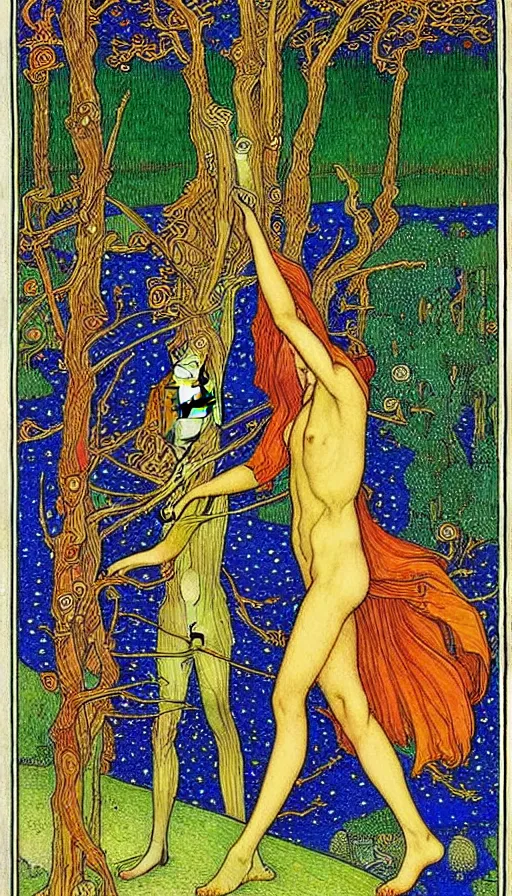 Image similar to the two complementary forces that make up all aspects and phenomena of life, by Ivan Bilibin,