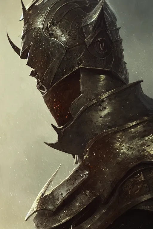 Prompt: portrait of the Knight in style of Dark souls and elden ring, by Wlop, fantasy matte painting, trending on cgsociety, highly detailed