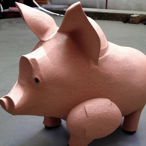 Image similar to sculpture of a pig, work in progress