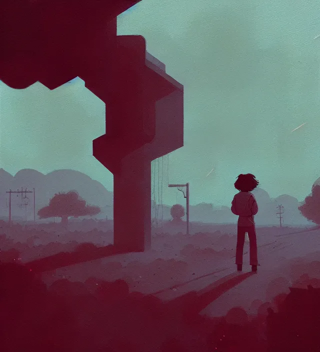 Image similar to stranger things, naturel, art style by atey ghailan, greg rutkowski, greg tocchini, james gilleard, joe gb fenton, in kaethe butcher, dynamic lighting, gradient light blue, brown, blonde cream and white color in scheme, grunge aesthetic