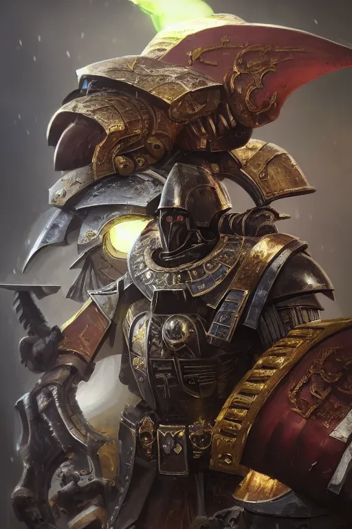 Image similar to armor portrait heros warhammer 4 0 k horus heresy fanart - the primarchs emperor by johannes helgeson animated with vfx concept artist & illustrator global illumination ray tracing hdr fanart arstation zbrush central hardmesh 8 k octane renderer comics stylized