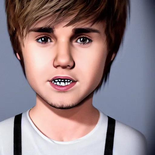 Image similar to hyperrealistic dslr film still of justin beiber with 2 giant front teeth, stunning 8 k octane comprehensive 3 d render, inspired by istvan sandorfi & greg rutkowski & unreal engine, perfect symmetry, dim volumetric cinematic lighting, extremely hyper - detailed, incredibly real lifelike attributes & flesh texture, intricate, masterpiece, artstation