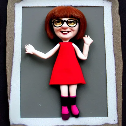 Image similar to claymation velma in the style of coralina