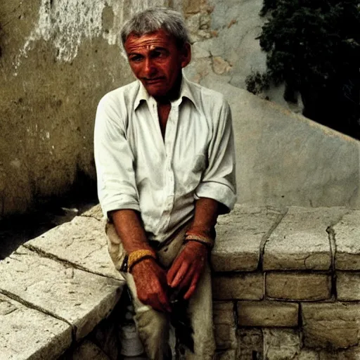 Prompt: a portrait of a character in a scenic environment by Bruno Barbey