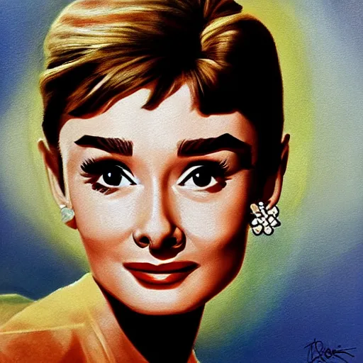 Image similar to audrey hepburn art by hans rottenhammer