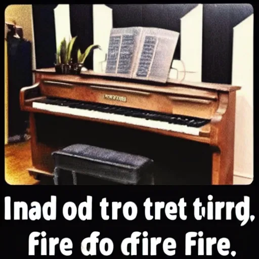 Prompt: I'm tired of trying. PIANO!!! ON!!!! FIRE!!!!
