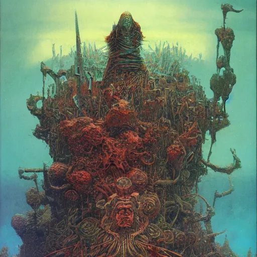 Prompt: war wonderland by lisa frank and beksinski and wayne barlowe, 8 k, hires