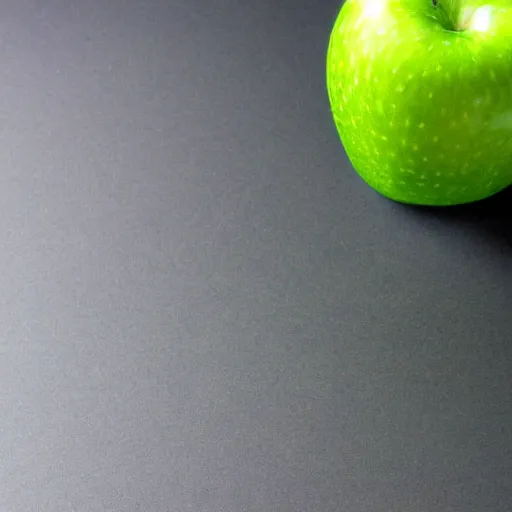 Prompt: studio shot of green apple shaped like a dog, isometric perspective, green background