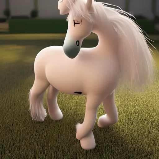 Prompt: cute fumo plush of an equine, bokeh, anime girl, vray