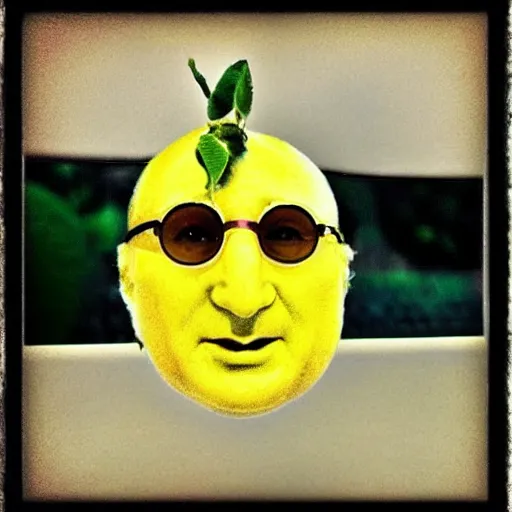 Image similar to john lennon as a lemon mixed with a lemon looks like a lemon, lemon