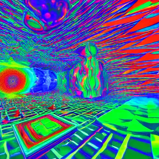 Image similar to what blind people see on a psychedelic trip, 8k, artstation