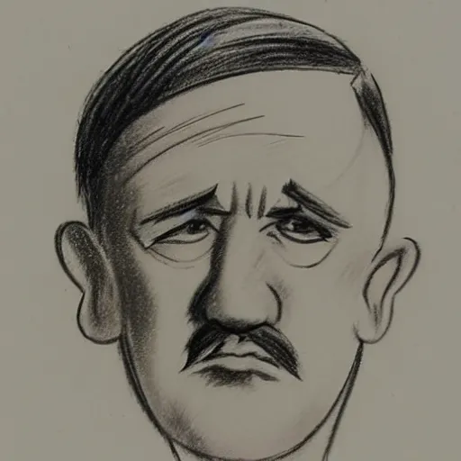 Image similar to milt kahl pencil sketch of adolf hitler