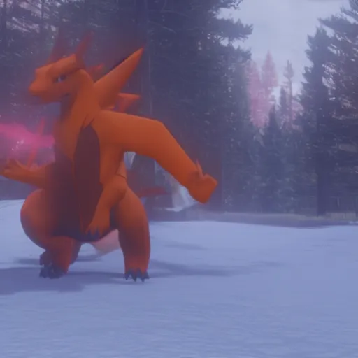 Prompt: Film still of Charizard, from Red Dead Redemption 2 (2018 video game)