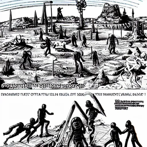 Image similar to humans invade martian civilization