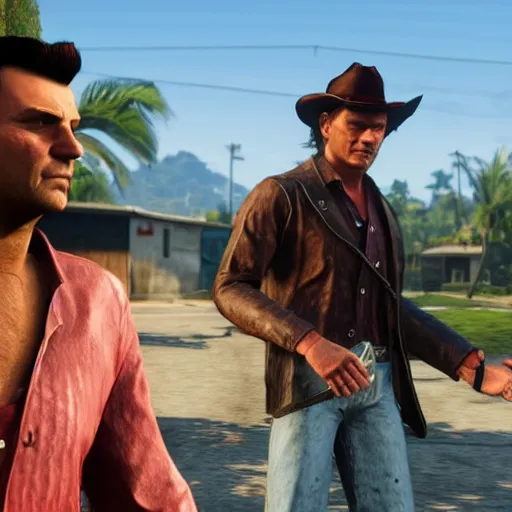 Image similar to Tommy Vercetti in Red Dead Redemption 2