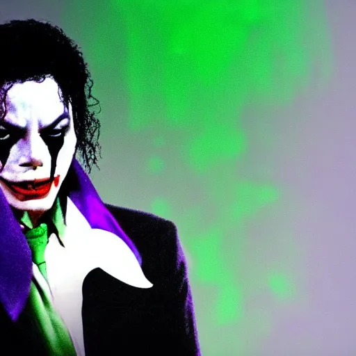 Image similar to awe inspiring Michael Jackson as The Joker 8k hdr