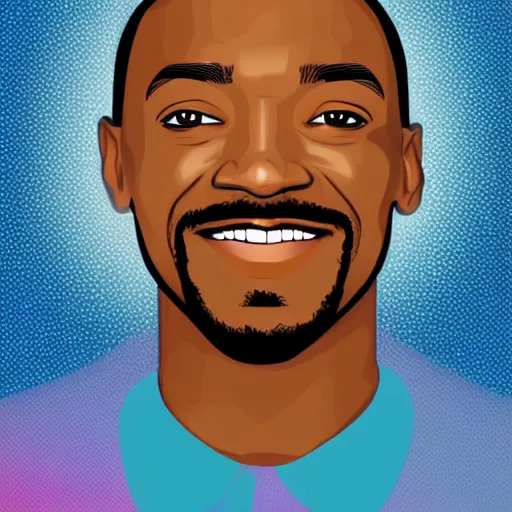 Image similar to data visualization unimpressive detailed portrait of anthony mackie