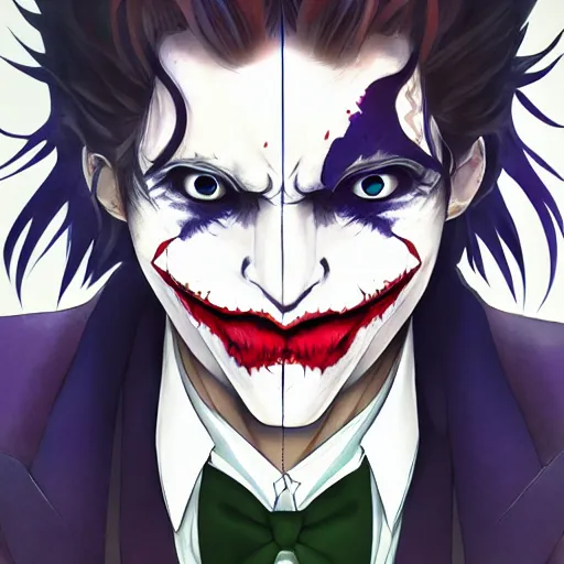 Image similar to portrait of joker, anime fantasy illustration by tomoyuki yamasaki, kyoto studio, madhouse, ufotable, trending on artstation