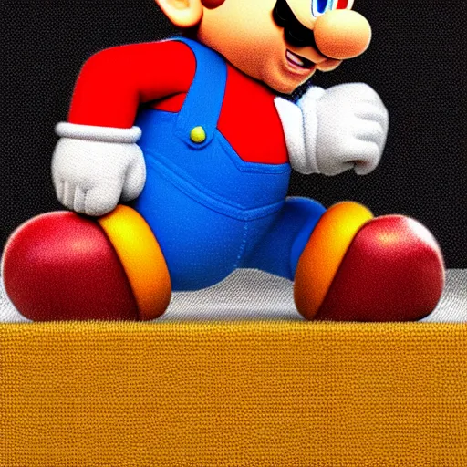 Prompt: a portrait of Fuzzy Super Mario, highly detailed, soft studio light, intricate, 8k