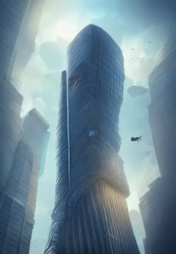 Prompt: cute anthropomorphic skyscraper by charlie bowater and anna dittmann and artgerm and clemens ascher, portrait, intricate, elegant, product shot, macro, symmetrical face, highly detailed, dramatic lighting, sharp focus, octane render, trending on artstation, artstationhd, artstationhq, unreal engine, 4 k, 8 k