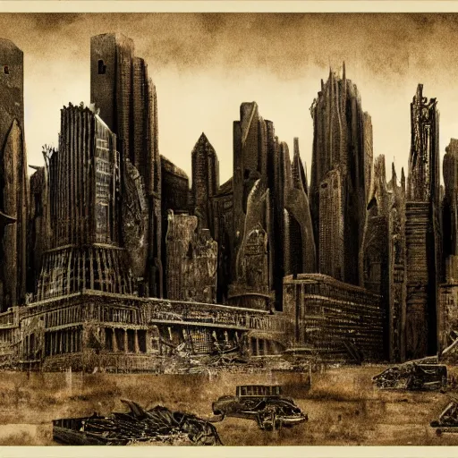 Image similar to ruined metropolis