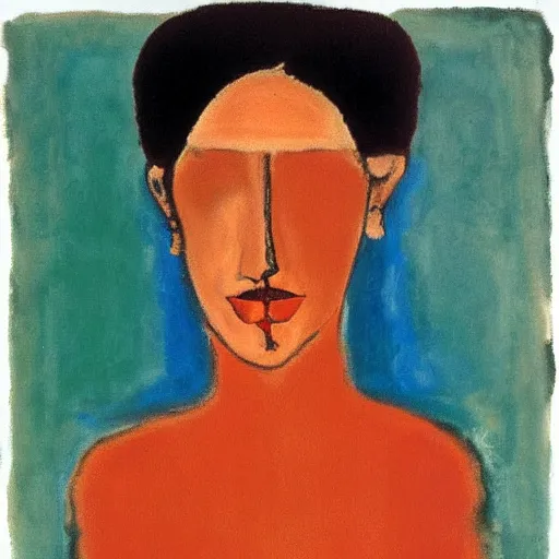 Image similar to portrait of a beautiful woman by rothko