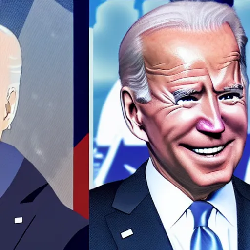 Image similar to Joe Biden as an epic anime warrior, 4k